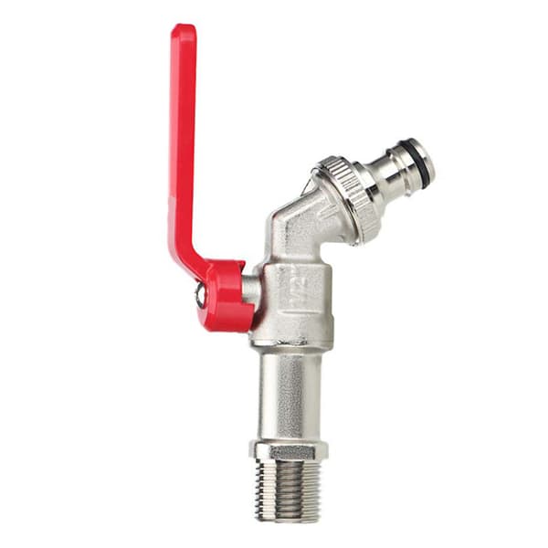 INF Frostfri kran - 1/2x3/4 enkeldusch (förlängd 1/2" gänga, röd)