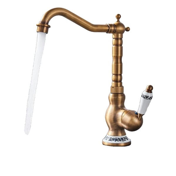 Køkkenarmatur, Antik Messing Finish, Varmt og Koldt Vand Blander, Antique Brass A Tall Antique Brass A Tall