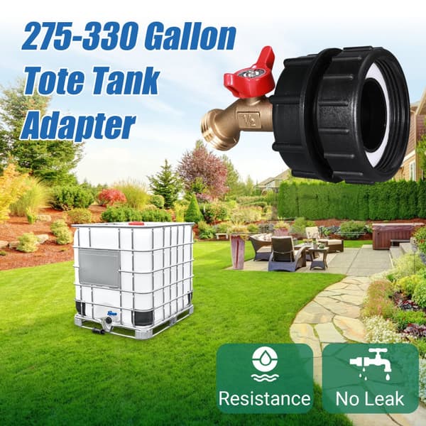 INF IBC Tote Tank Adaptersett med messingkran og tilbehør