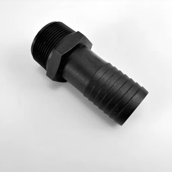 INF Plast tønnetapp - 40 mm enkeltgjenget PP dyseadapter