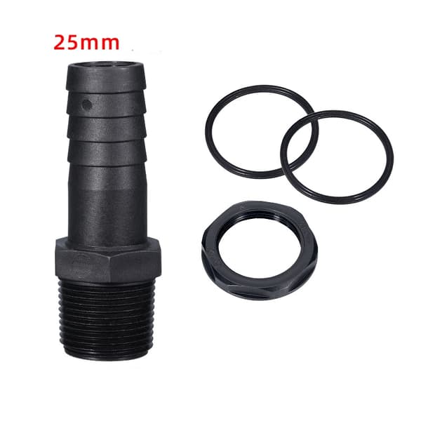 INF Plast tøndestuds - 25 mm enkeltgevind PP dyseadapter