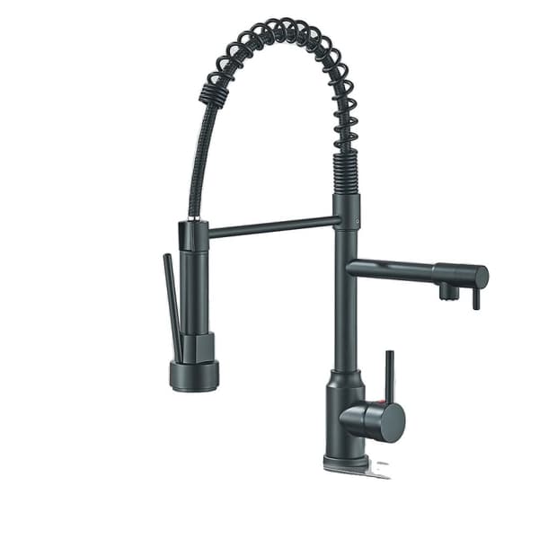 Køkkenarmatur, Dobbelt tud design, 360° rotation, mat sort matte black