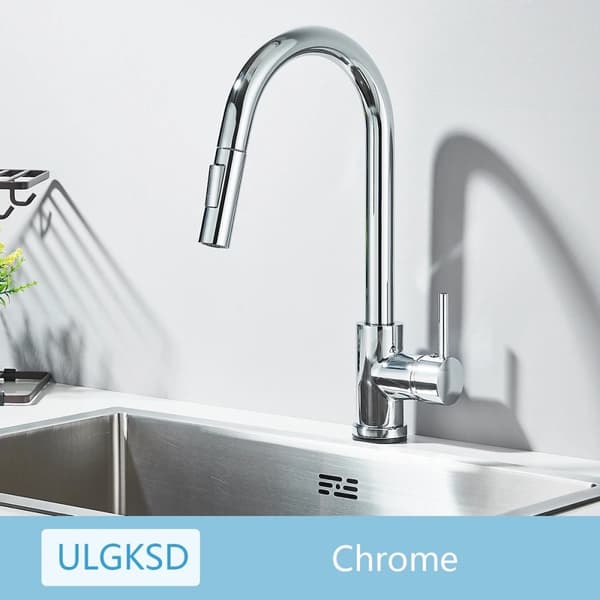 Køkkenarmatur, Udtræksfunktion, 360 graders rotation, Chrome