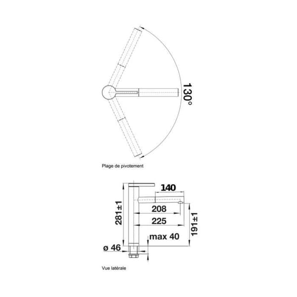 Blanco Blandare med handdusch svart/krom - 526171