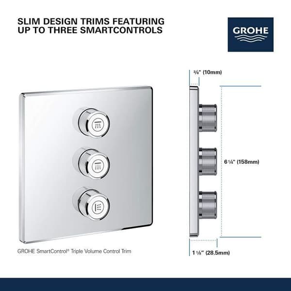 GROHE Grohtherm SmartControl Kontrollpanel 3 uttag, krom - 29127000