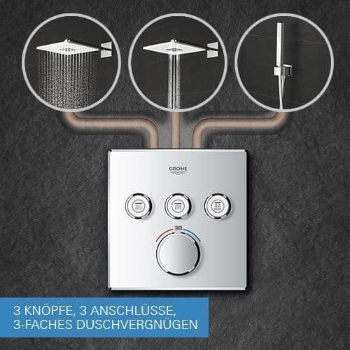 GROHE Grohtherm SmartControl Kontrollpanel 3 uttag, krom - 29127000