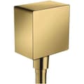 Miniatyrbild 1 av 2: Hansgrohe - FixFit Square anslutningsbåge med backventil, polerat guld (26455990)