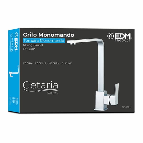 Sekoitushana EDM 01194 Getaria Hopeinen Ruostumaton teräs Messinki Sinkki 5,2 x 20,05 x 33,8 cm