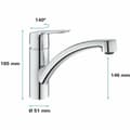Miniatyrbillede 5 af 5: Hane med blandingsbatteri Grohe 31138002