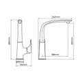 Miniatyrbilde 2 av 3: Blander EDM 01132 Cascais Sølv Rustfritt stål Messing Sink Vask