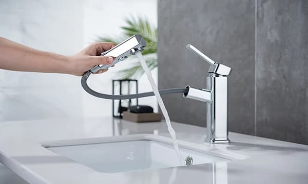 Vaskarmatur, Træk-ud Design, Varmt & Koldt Vand Funktionalitet,54101b-sort, vandhane