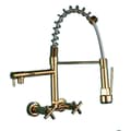 Miniatyrbillede 3 af 4: Vægmonteret køkkenarmatur, dobbelt holder, træk ned spray,Gylden