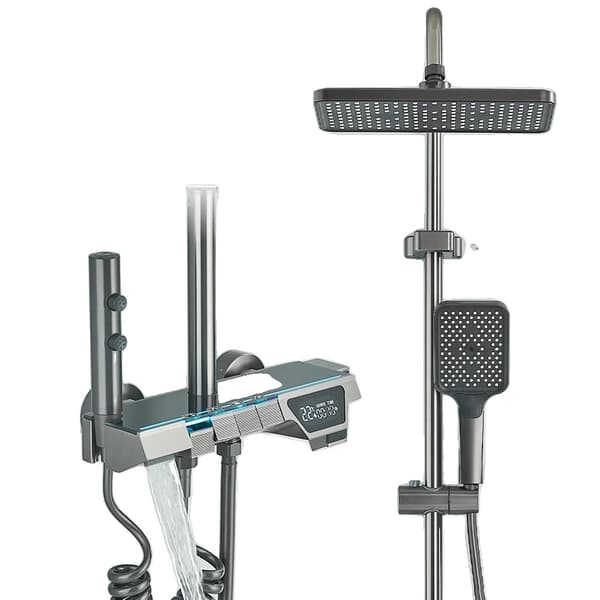 Moderne Brusearmatur, Digitalt Display, Aluminium & Messing,Stil B