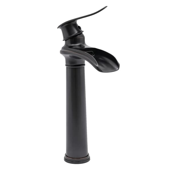 Messing Vandfald Badeværelsesarmatur, Greb Håndtag, Anti-Dryp Design,G3/8G3/8, sort black
