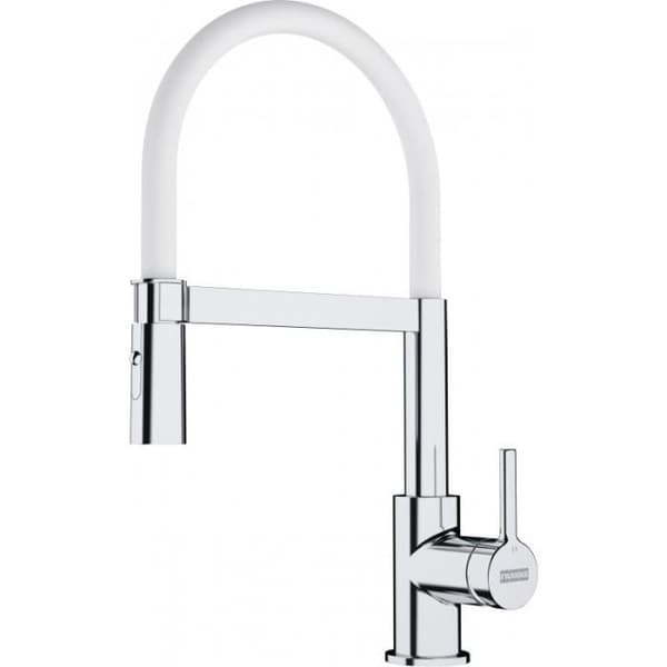 Franke Lina FC 6087.031 Köksblandare, 205 x 410 mm, semiprofessionell med utdragbar spray, Krom-Vit (115.0626.088)