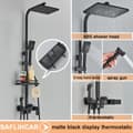 Miniatyrbillede 2 af 2: Termostatisk brusearmatur, holdbart ABS-brusehoved, moderne design,matte sort 4DT
