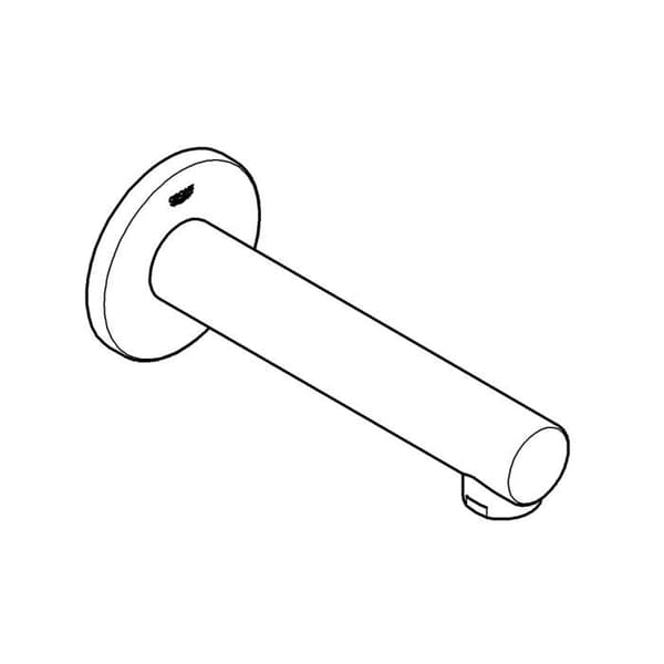 Väggmonterad badpip med 1/2" hangänga Concetto serie krom Grohe Friedrich - Fast - Enkelt hål - Metall