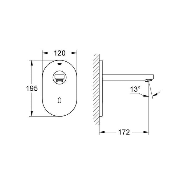 Rörsystem - GROHE - EUROECO COSMOPOLITAN E 36273000 - Vattensparare - Programmerbar - Inbyggd montering