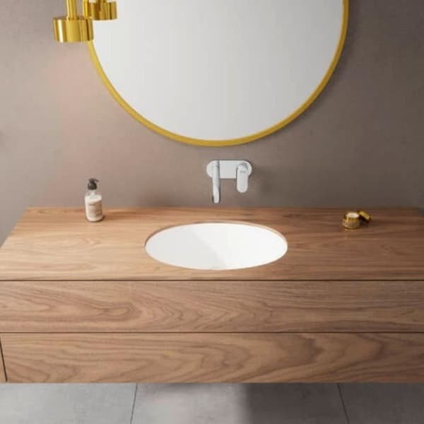 Vernis Blend inbyggd väggmonterad diskbänksblandare - HANSGROHE - Krom - 20,4 cm pip - EcoSmart - Grå