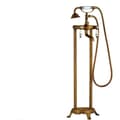Miniatyrbillede 2 af 2: Badekar Gulvmonteret Vandhane, Dobbelt Håndtag Design, Antik Messing Finish,Antik Messing A