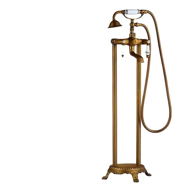 Badkar Golvstående Blandare, Dubbelhandtagsdesign, Antik Mässingsfinish,Antik mässing A Antique Brass C