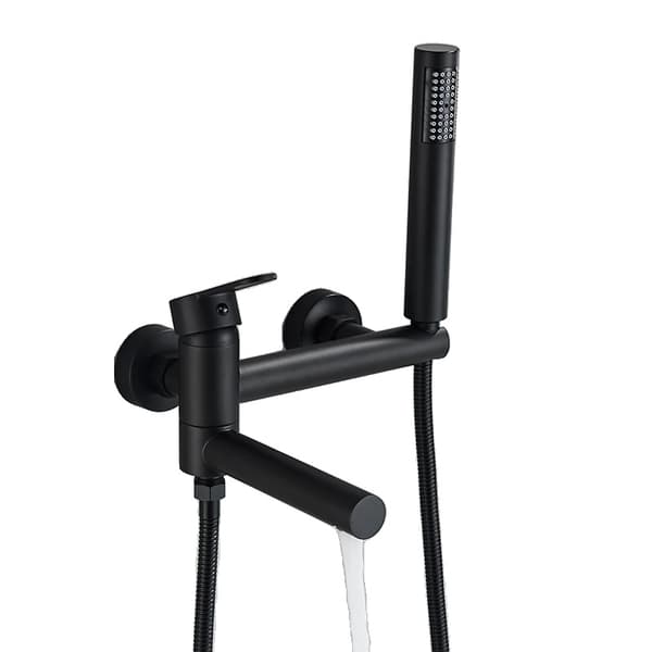 Badkarskran, svängbar badkarspip, enkelhandtagskontroll,Matt svart Matte Black