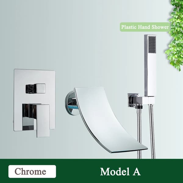 Væghængt Vandfaldsarmatur, Enkelt Håndtag Kontrol, Elegant Vandfaldseffekt,Chrome A