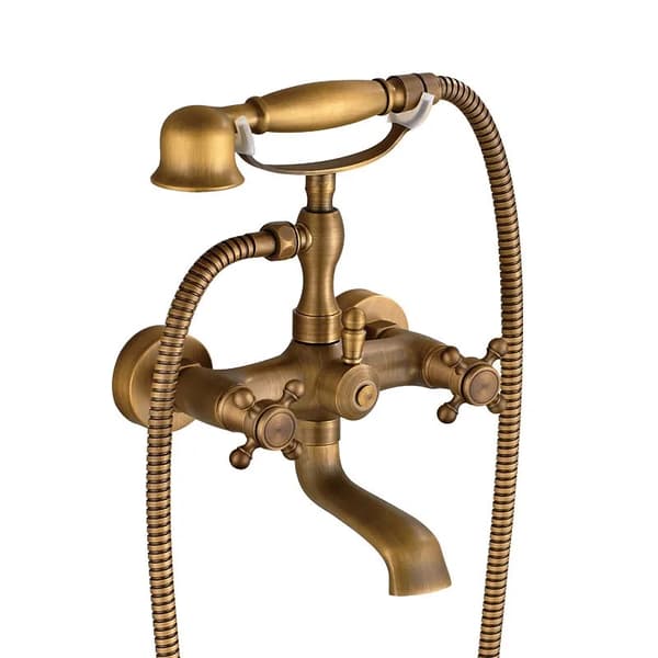 Antik Messing Badekar Armatur, Dobbelt Håndtag Kontrol, Klassisk Design,Antik Messing