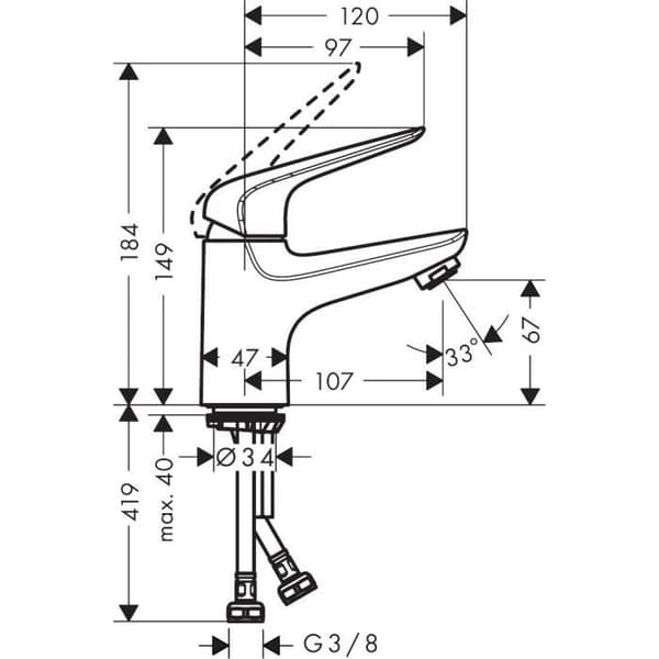 hansgrohe (HB7HL) Hansgrohe Novus Engreppsblandare 70 utan avlopp Krom Silver - 71021000
