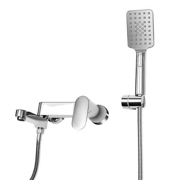 Väggmonterad Badrumsblandare, 3 Läge Handdusch, Stilren Silverfinish,Krom, G1/2