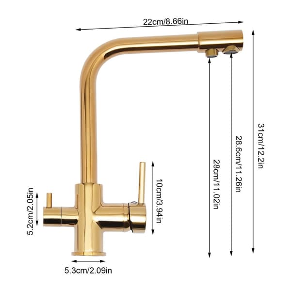 3-vejs vandhane, holdbar messingkonstruktion, 360° roterbar design,G1/2, HVID