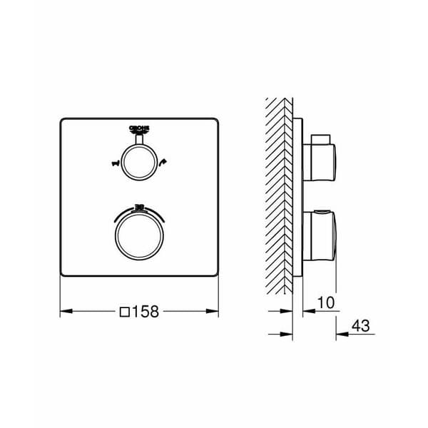GROHE 24080000 Dold badblandare, Krom