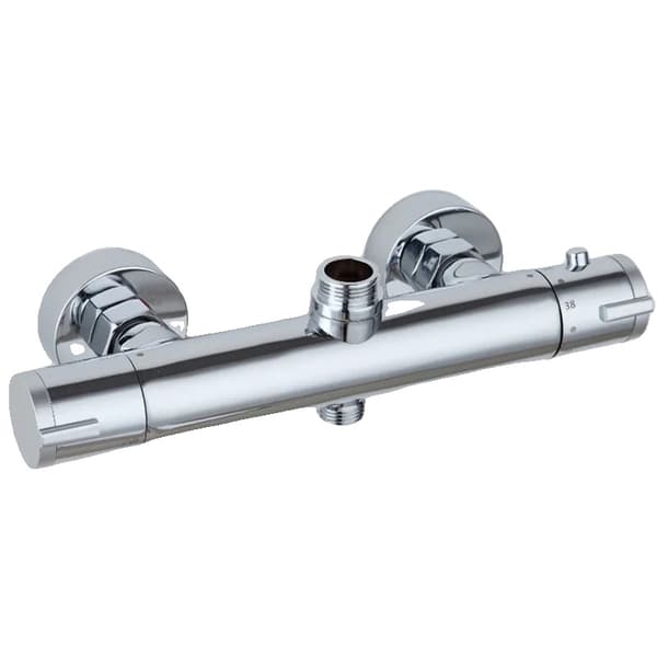 Termostatisk bruserarmatur, dobbelt håndtag design, poleret krom finish,Chrome A