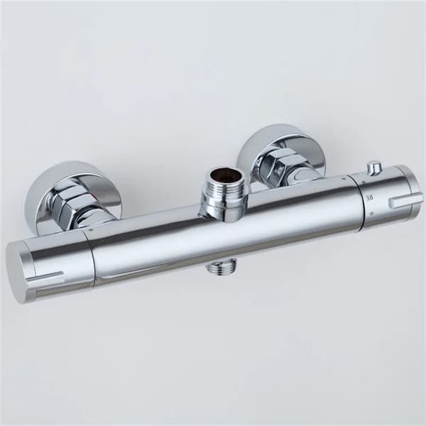 Termostatisk bruserarmatur, dobbelt håndtag design, poleret krom finish,Chrome A