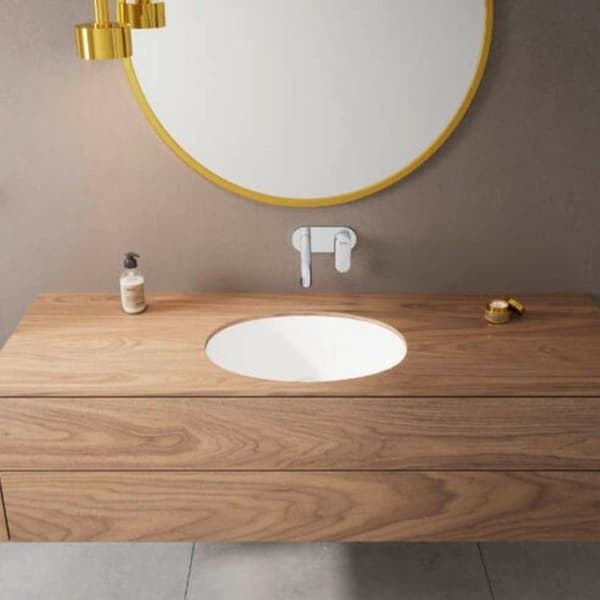 Vernis Blend inbyggd väggmonterad diskbänksblandare - HANSGROHE - Krom - 20,4 cm pip - EcoSmart - Grå