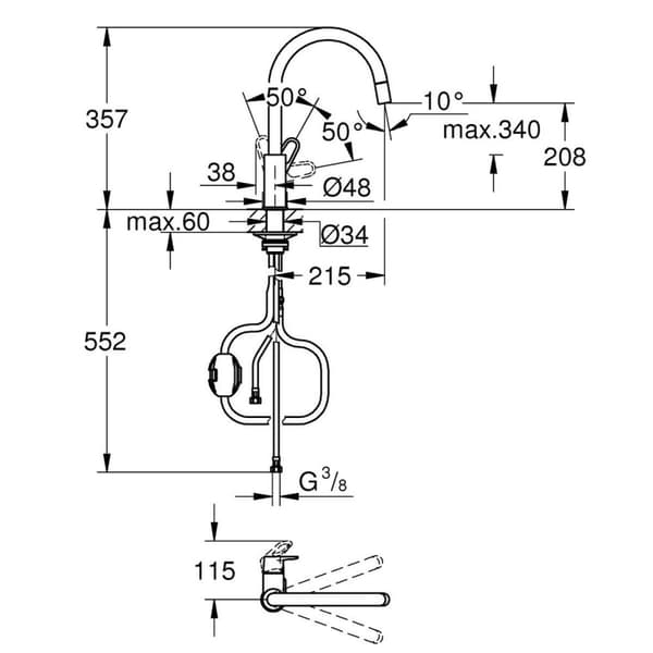 Blandare Grohe 30549000 Metall