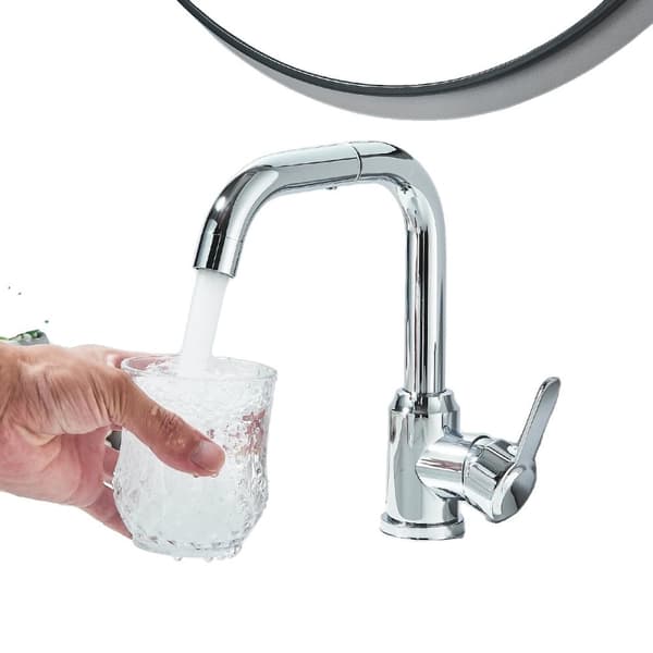 Badeværelsesvaskarmatur, kromfinish, enkelt håndtag kontrol,Chrome, Krom