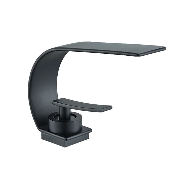 Badeværelsesvaskarmatur, Moderne Design, Vandfaldsudløb,Våbengrå Matte Black