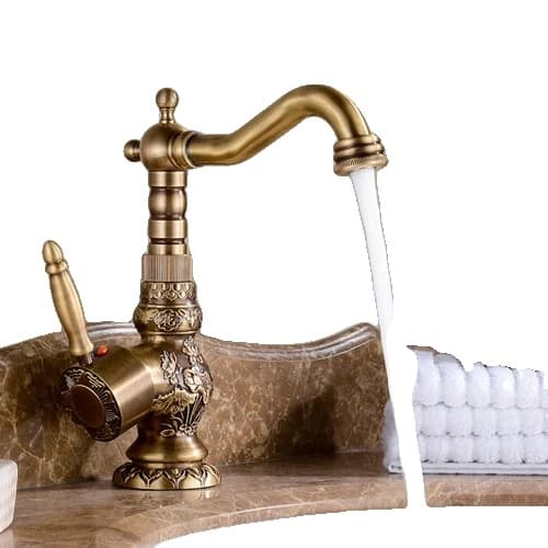 Basinblandare, Elegant Antik Design, Enhandsgrepp,kort