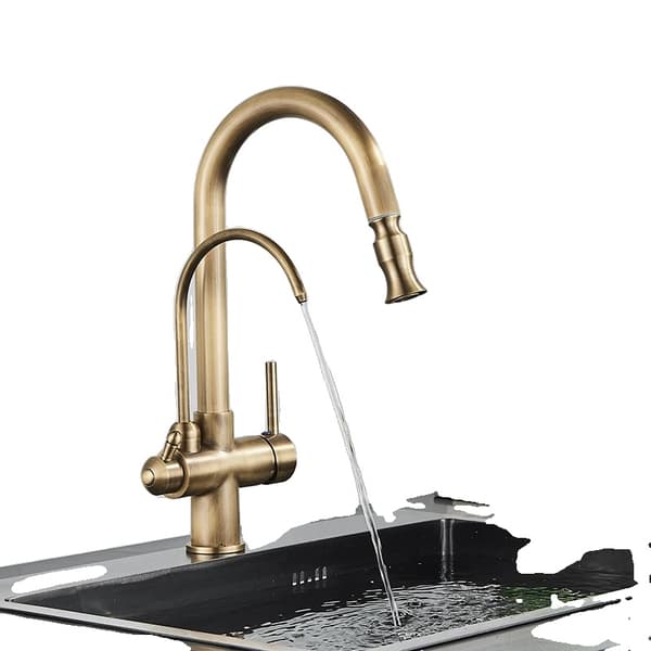 Køkkenarmatur, Antik Messing Finish, Utrækkelig Tud,Antik Messing D Antique Brass D