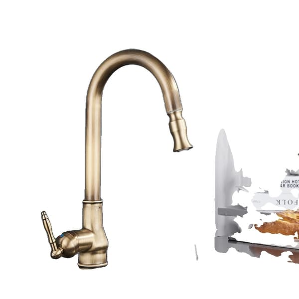 Kökskran, antik mässingsfinish, utdragbar pip,Antik mässing D Antique Brass C