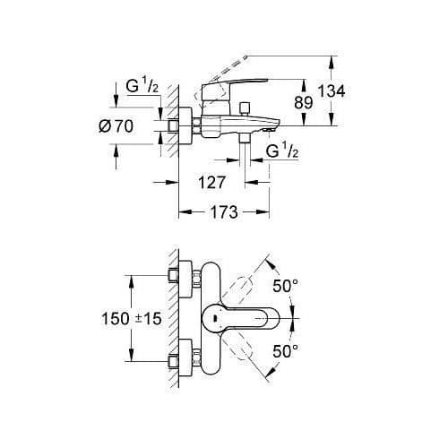 Grohe Eurostyle Cosmopolitan bad-duschblandare