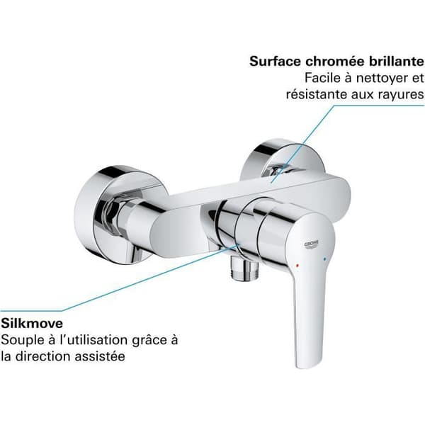 Engrepps duschblandare - GROHE - Start - Väggmontering - 1/2" gängad anslutning - 35 mm keramisk patron