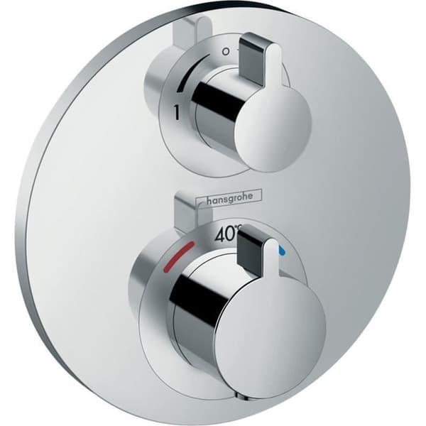 hansgrohe Ecostat S trimsats för dold termostatblandare med avstängningsventil och omkastare Krom 15758000
