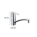 Miniatyrbild 5 av 7: GROHE Engrepps diskbänksblandare Skaffa Chrome 32891000