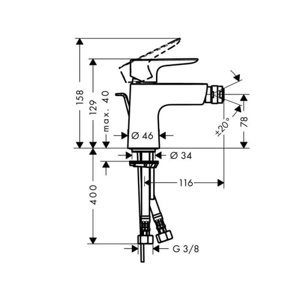 TALIS E Bidet blandare Krom Hansgrohe