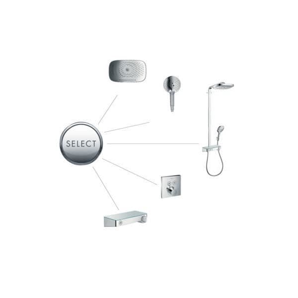 Inbyggd front för duschkran - Hansgrohe - Showerselect - Matt svart - Termostatisk - Väggmonterad
