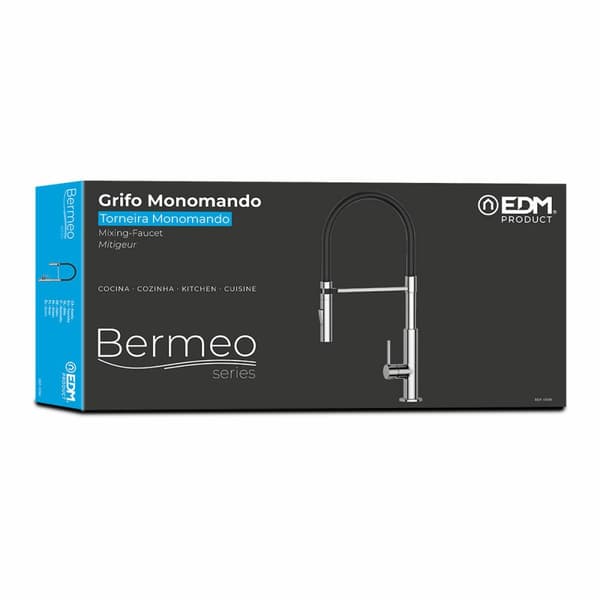 Hane med blandingsbatteri EDM 01196 BERMEO Sølvfarvet Kobber Zink