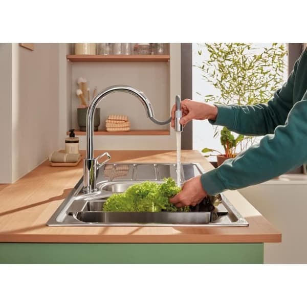 GROHE StartLoop köksblandare - Krom - Hög C-pip - Utdragbar luftare - 30556000