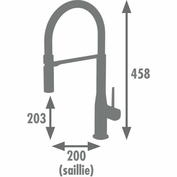 Kitchen Tap Rousseau ILO Musta Harmaa Hopeinen